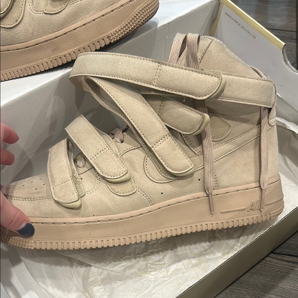 Billie Eilish Nike Air Force 1s- Beige High-Top Sneakers